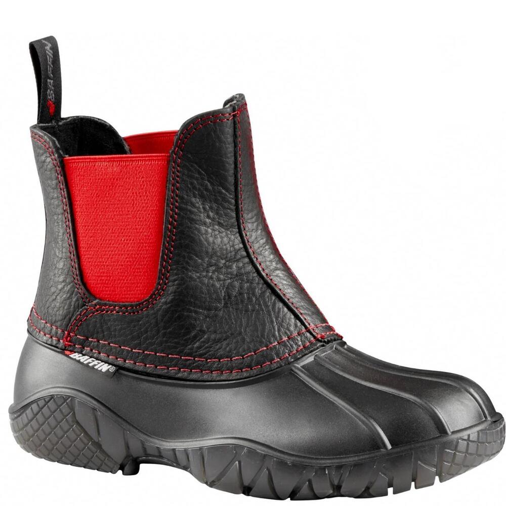 NEW BAFFIN women's huron slip-on waterproof boots in brown/red